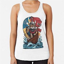 Viking Berserk Cat Racerback Tank Top