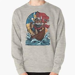 Viking Berserk Cat Pullover Sweatshirt