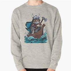 Viking Berserk Cat Pullover Sweatshirt