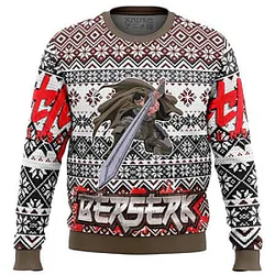 Berserk Guts Dragon Slayer Sword Ugly Christmas Sweater, Nordic Pattern Sweatshirt NTT0910 Berserk Sweatshirts