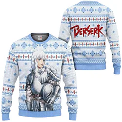 Berserk Griffith Blue Snowflake Christmas Sweater, Anime Winter Holiday Sweatshirt NTT0910 Berserk Sweatshirts