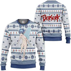 Berserk Puck Fairy Blue Christmas Ugly Sweater, Anime Snowflake Holiday Sweatshirt NTT0910 Berserk Sweatshirts