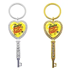 Better Call Saul Keychain - Humor Better Call Saul Glass Cabochon Heart-Shaped Rhinestone Keychain