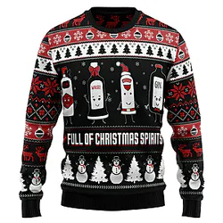 Full Of Christmas Spirits Funny Alcohol Bottles Ugly Christmas Sweater NTT0910 Better Call Saul Sweatshirts