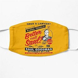 Better Call Saul Face Masks - Need A Lawyer Then Call Saul Flat Mask RB0108