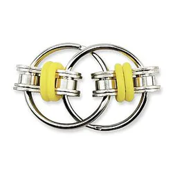 Yellow Flippy Bike Chain Fidget Toy for Stress Relief