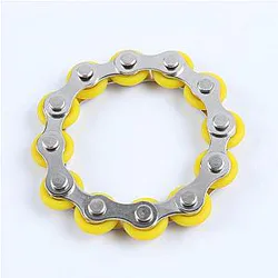 Yellow 12 Knots Bracelet Bike Chain Fidget Toy for Stress Relief