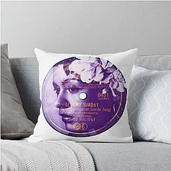 Billie Holiday Sunday is Gloomy Throw Pillow