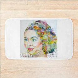 Billie Holiday watercolor portrait bath mat