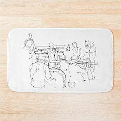 Jazz band Louis Armstrong and Billie Holiday Bath Mat