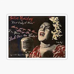 Lady Billie Holiday Singer Legend in Acrylic Painting