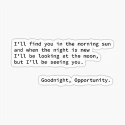 Opportunity Rover- I'll Be Seeing You by Billie Holiday Quote Sticker