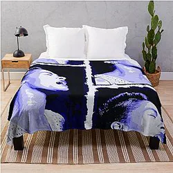 Billie in Blue Throw Blanket