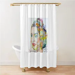 BILLIE HOLIDAY Watercolor Portrait Shower Curtain