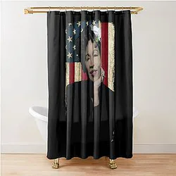 Vintage American Flag Billie Holiday Legend Shower Curtain