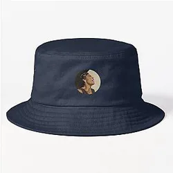 Billie Holiday Lady Day Portrait on Black and Beige Bucket Hat