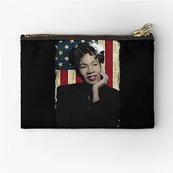 Vintage American Flag Billie Holiday Zipper Pouch