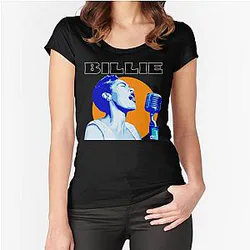 Billie Holiday - Electric Bloom Fitted Scoop T-Shirt