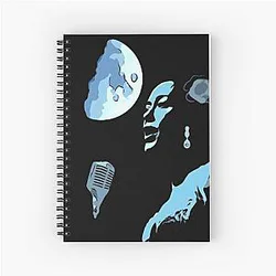 Billie Holiday under Blue Moon Spiral Notebook