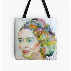 BILLIE HOLIDAY WATERCOLOR PORTRAIT TOTE BAG