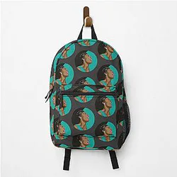 Billie Holiday Lady Day Portrait on Black and Teal Backpack
