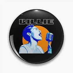 Billie Holiday Electric Bloom Fan Art Pin