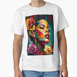Billie Holiday Jazz Portrait Oil Painting Classic T-Shirt