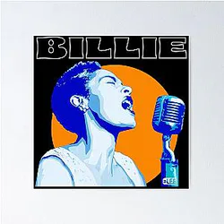 Billie Holiday Electric Bloom Fan Art Poster