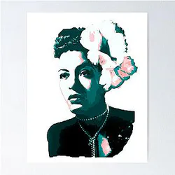 Billie Holiday Vintage Jazz Portrait Poster