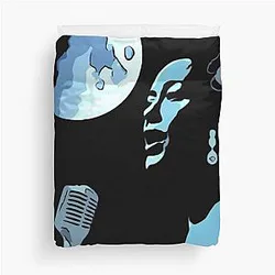 Billie Holiday Under The Blue Moon Duvet Cover