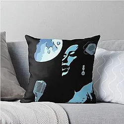 Billie Holiday Under the Blue Moon Throw Pillow