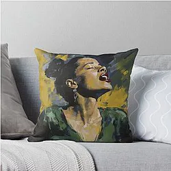 Billie Holiday Throw Pillow