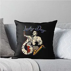 Lady Billie Holiday Throw Pillow