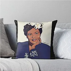 Billie Holiday Art Throw Pillow