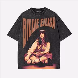 New Arrival Student Style DTNK0705 Washed Billie Eilish T-Shirts