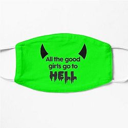 All the good girls go to hell Billie Eilish sticker 3 Flat Mask RB1210