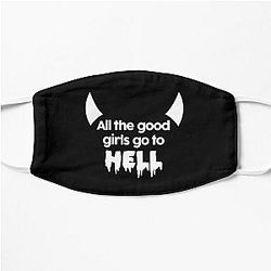 All the good girls go to hell Billie Eilish sticker white Flat Mask RB1210