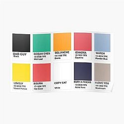 Billie Eilish Pantone Songs Poster RB1210