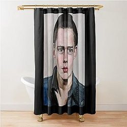 Gifts for Men Bill Skarsgard Black Beanie for Fans Shower Curtain