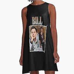 Men Women Bill Skarsgard Gifts For Music Fans A Line Dress