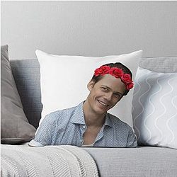 bill Skarsgard The Crown Throw Pillow