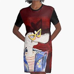Bad Boy Vibes! Billy Idol alter ego. Watercolor collage Graphic T-Shirt Dress