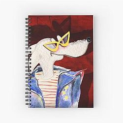 Bad Boy Vibes! Billy Idol alter ego. Watercolor collage Spiral Notebook