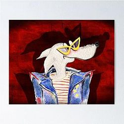 Bad Boy Vibes! Billy Idol alter ego. Watercolor collage Poster