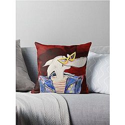 Bad Boy Vibes! Billy Idol alter ego. Watercolor collage Throw Pillow