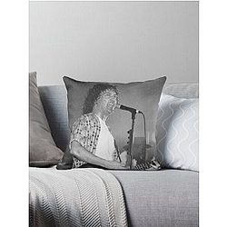 Billy Squier - BW Photograph Throw Pillow
