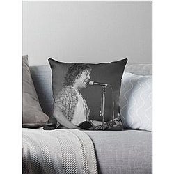 Billy Squier - BW Photograph Throw Pillow