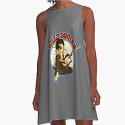 billy squier 1970s Classic vintage Custom Art A-Line Dress