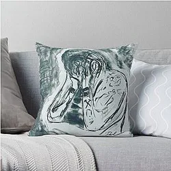 Billy Strings listening to podcasts about UFO's Throw Pillow RB1201