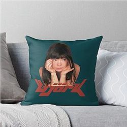 Retro Björk Throw Pillow